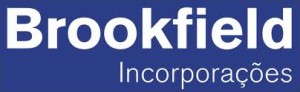 A imagem mostra o logotipo da “Brookfield Incorporações”. É composto pela palavra “Brookfield” em letras brancas em negrito sobre fundo azul, com a palavra “Incorporações” em letras brancas menores abaixo dela, destacando seu compromisso com os clientes comerciais.